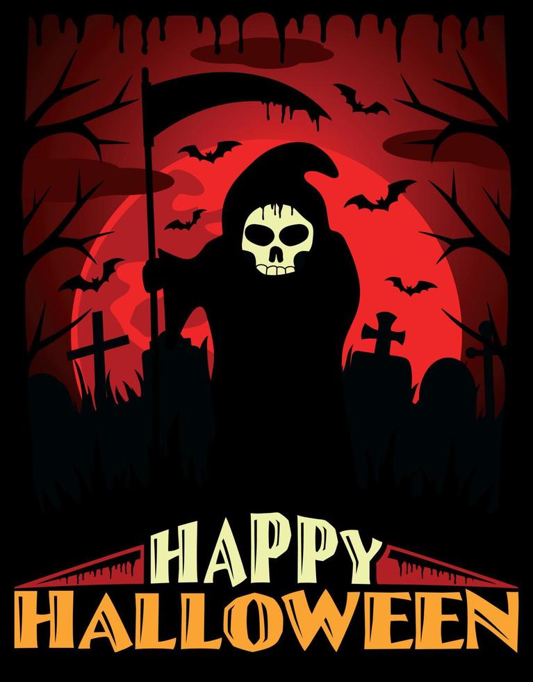 Scary Halloween background, red vector