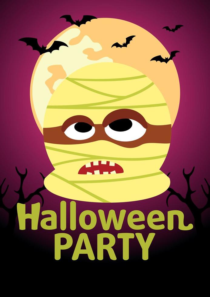 Halloween Party banner with Mummy vector