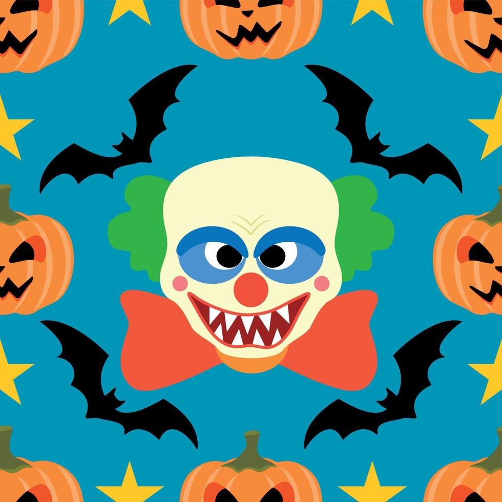 Halloween background seamless with Clown vector