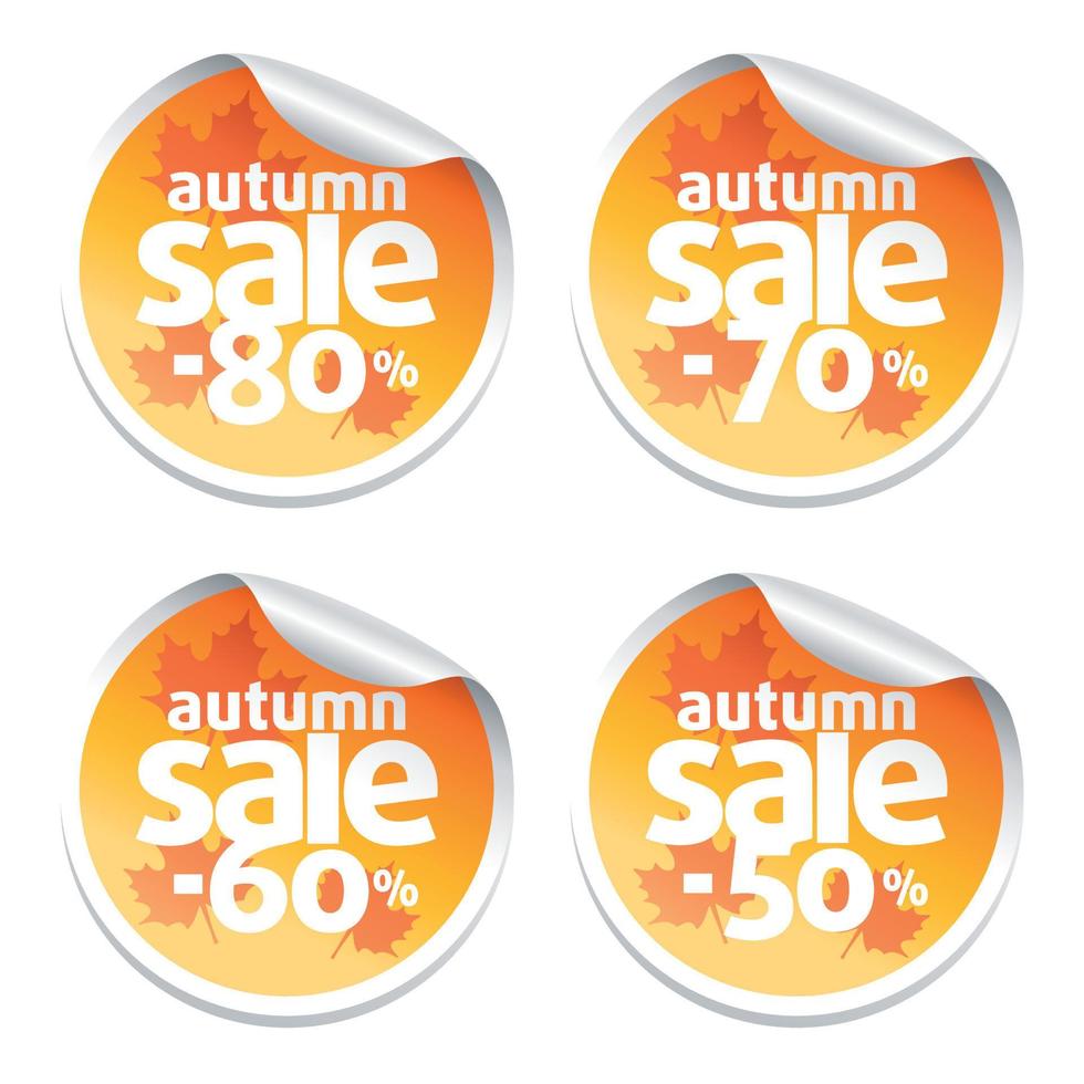 Set with autumn sale stickers vector