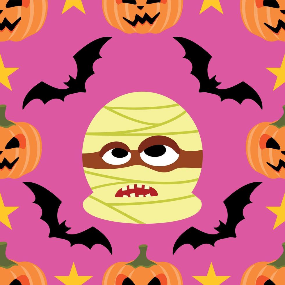 fondo de halloween sin costuras con momia vector