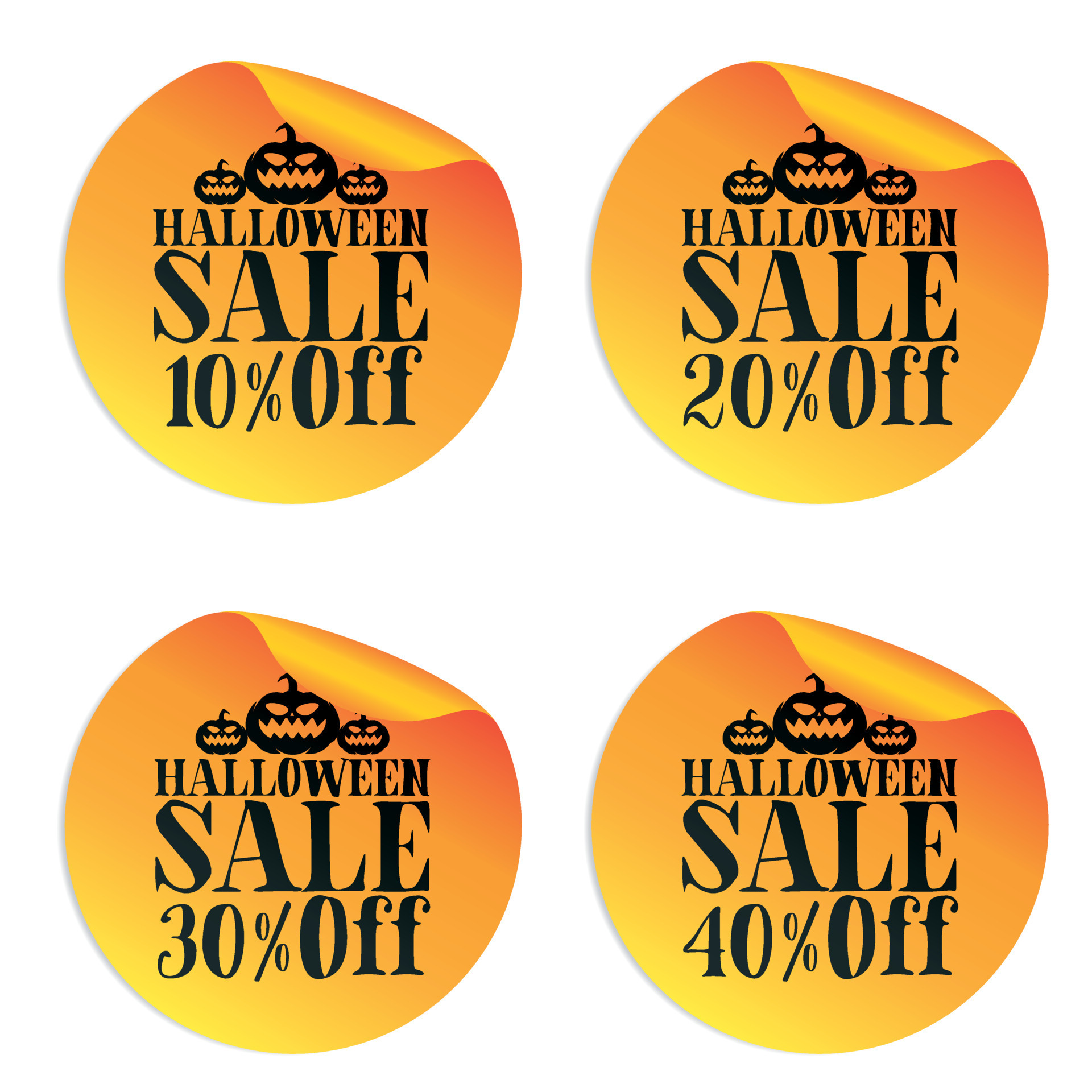 Halloween Orange Sale Stickers Set With Pumpkins 10 20 30 40 Off halloween-orange-sale-stickers-set-with-pumpkins-10-20-30-40-off