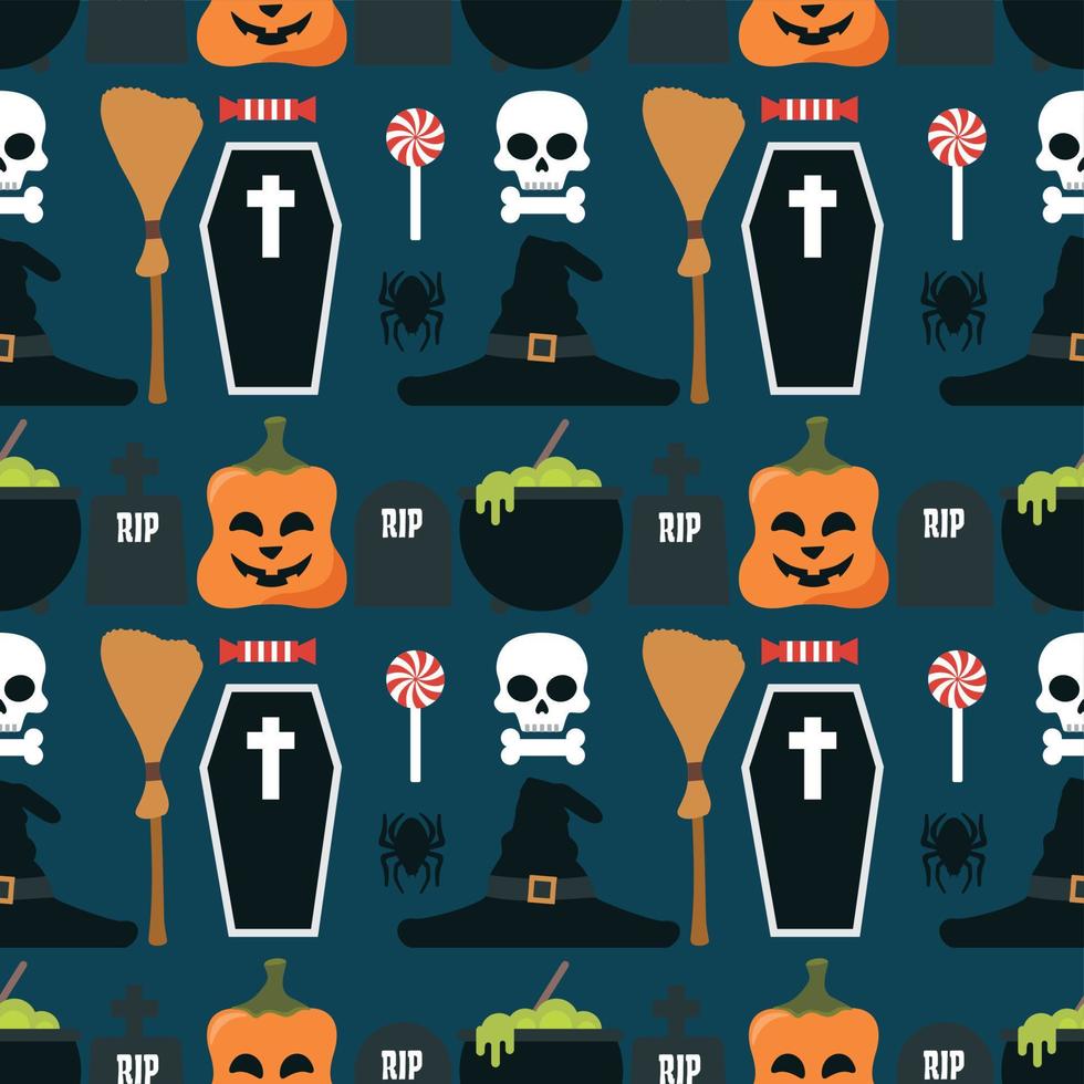 Halloween seamless set design flat vector