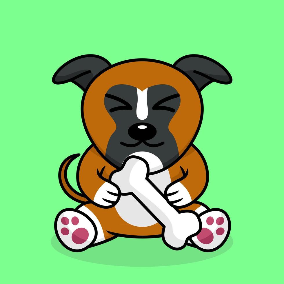 Vector premium illustration of cute dog carrying a bone