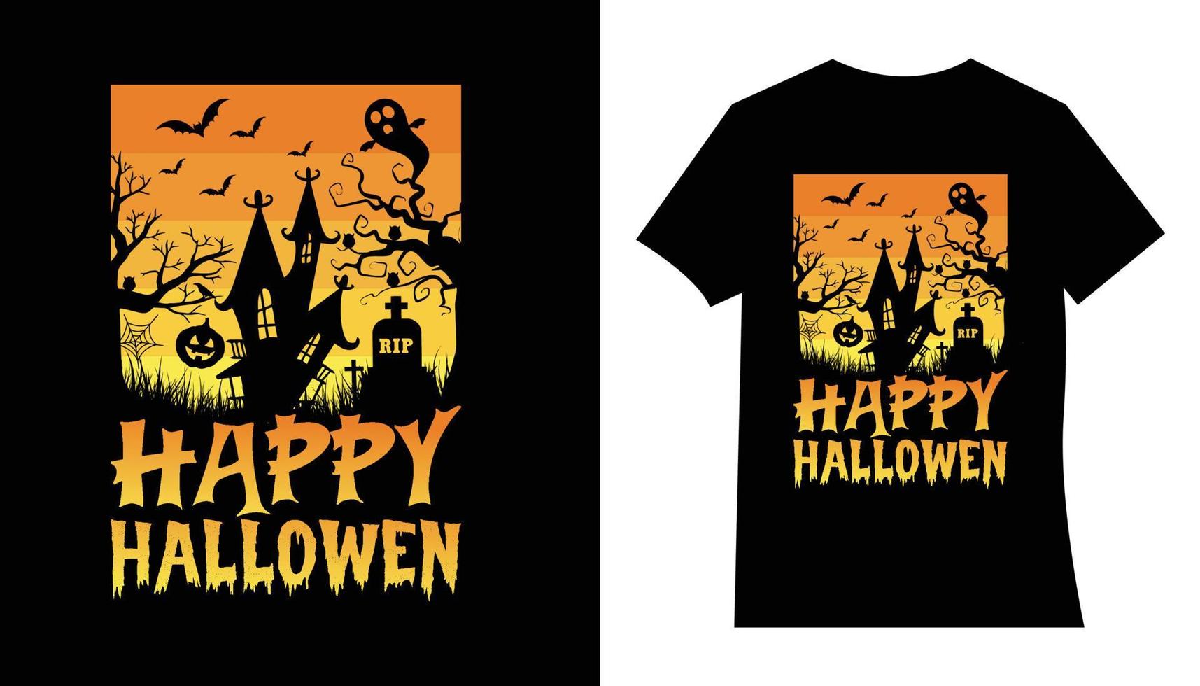 Happy Halloween T-shirt Design Vector