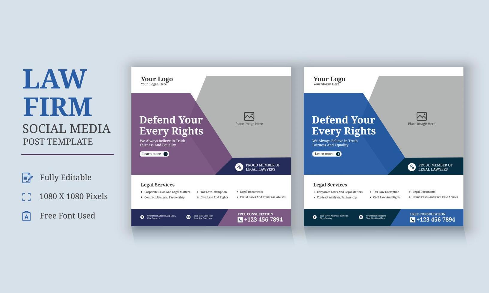 Law Firm Social Media Template, Law Firm and Legal Services Social Media, Law Firm and Consultancy Social Media Template, Legal Corporate Law Firm Business poster leaflet template design vector