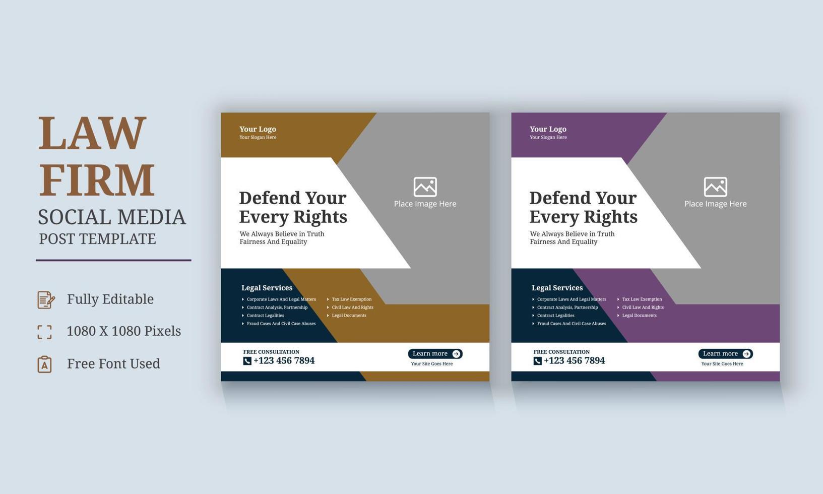 Law Firm Social Media Template, Law Firm and Legal Services Social Media, Law Firm and Consultancy Social Media Template, Legal Corporate Law Firm Business poster leaflet template design vector