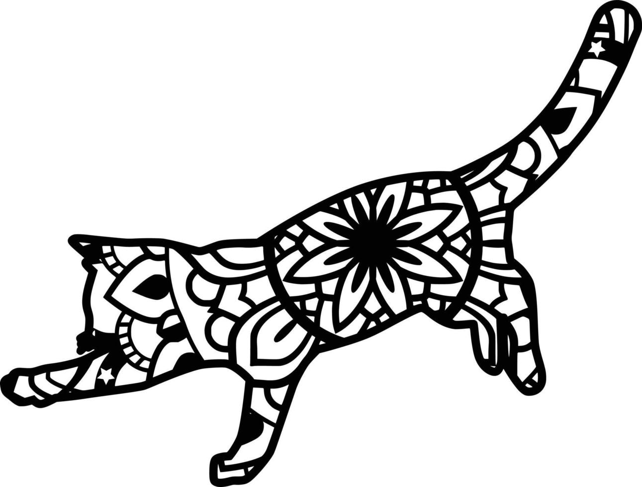 Cat Mandala Print vector