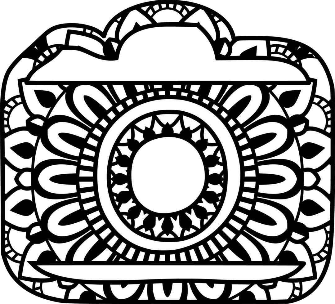 Photo Camera Mandala Print Background vector