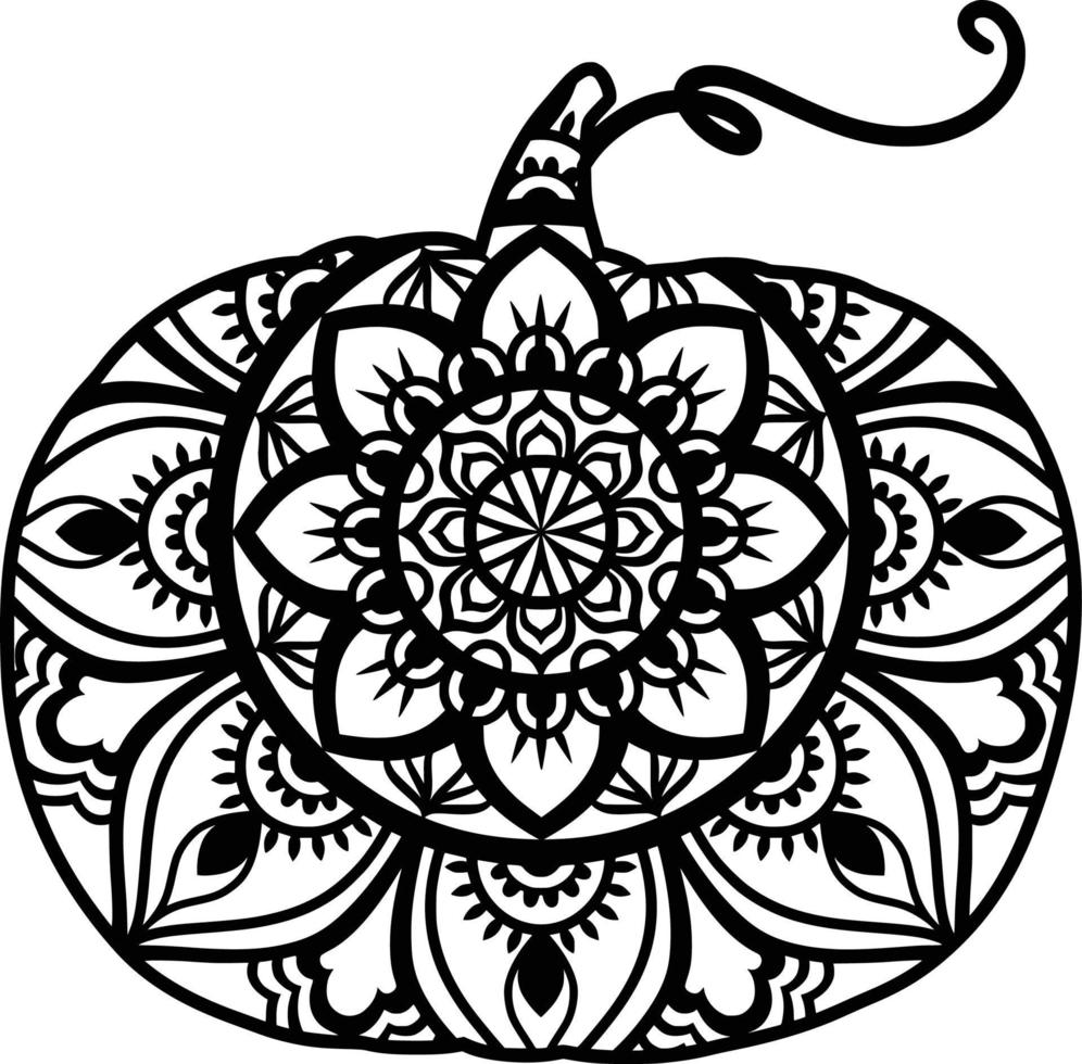 Pumpkin Mandala Print vector