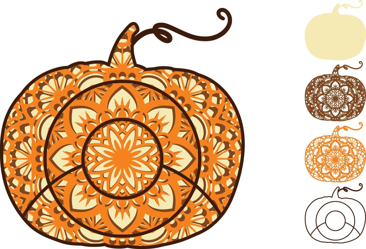 impresión de mandala de calabaza vector