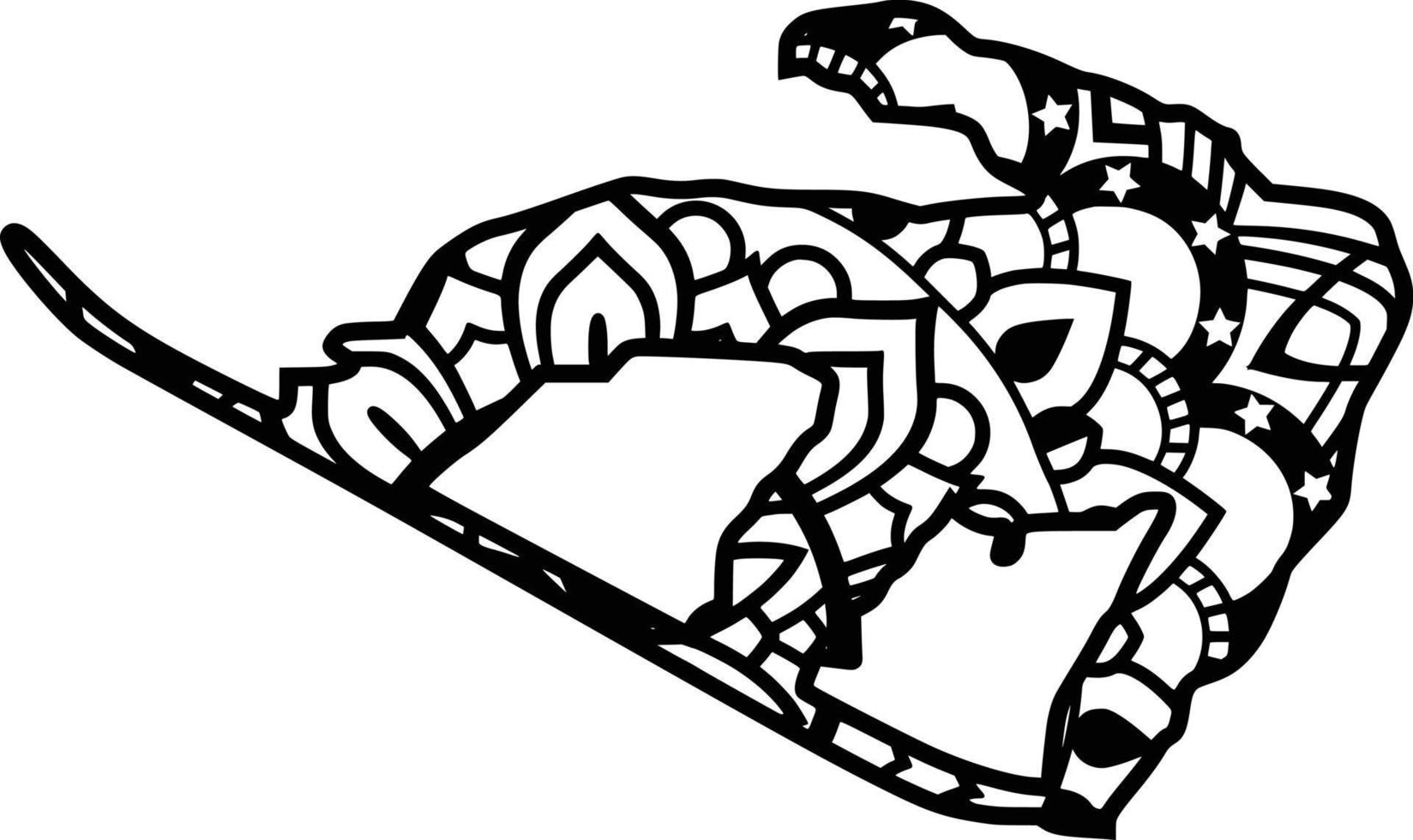 Snowboard Mandala Print Background vector