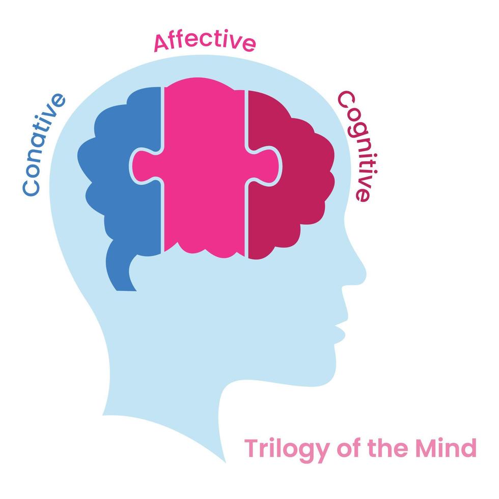 trilogía de la mente cognitiva, afectiva, conativa vector