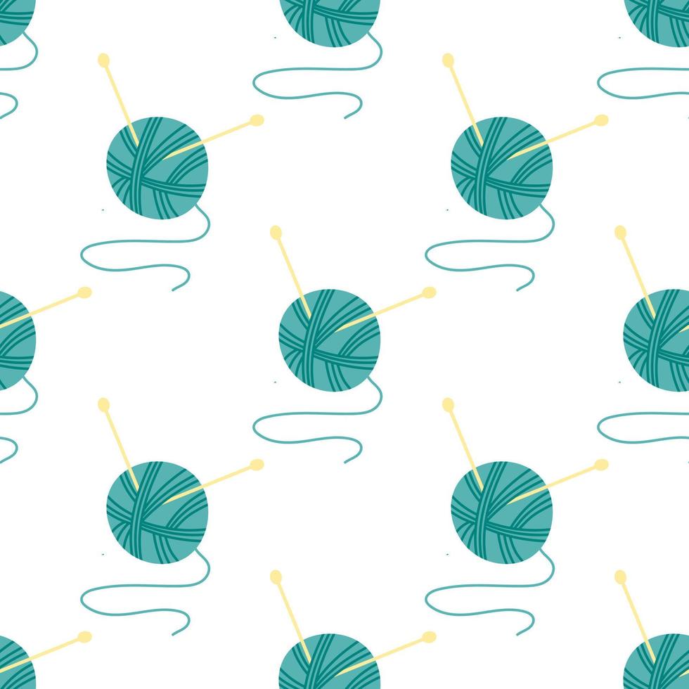 Seamless pattern with knitting and tangle. Flat vector illustration