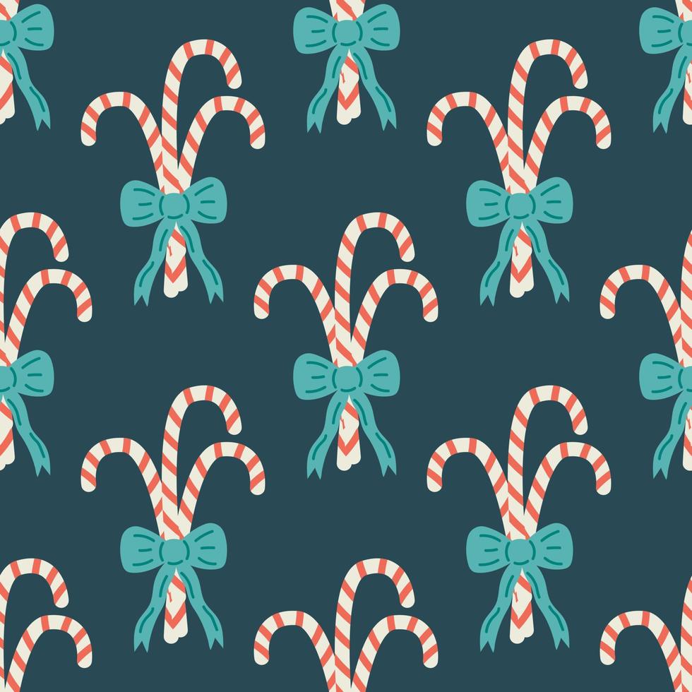 Seamless candy cane pattern. Flat vector illustration