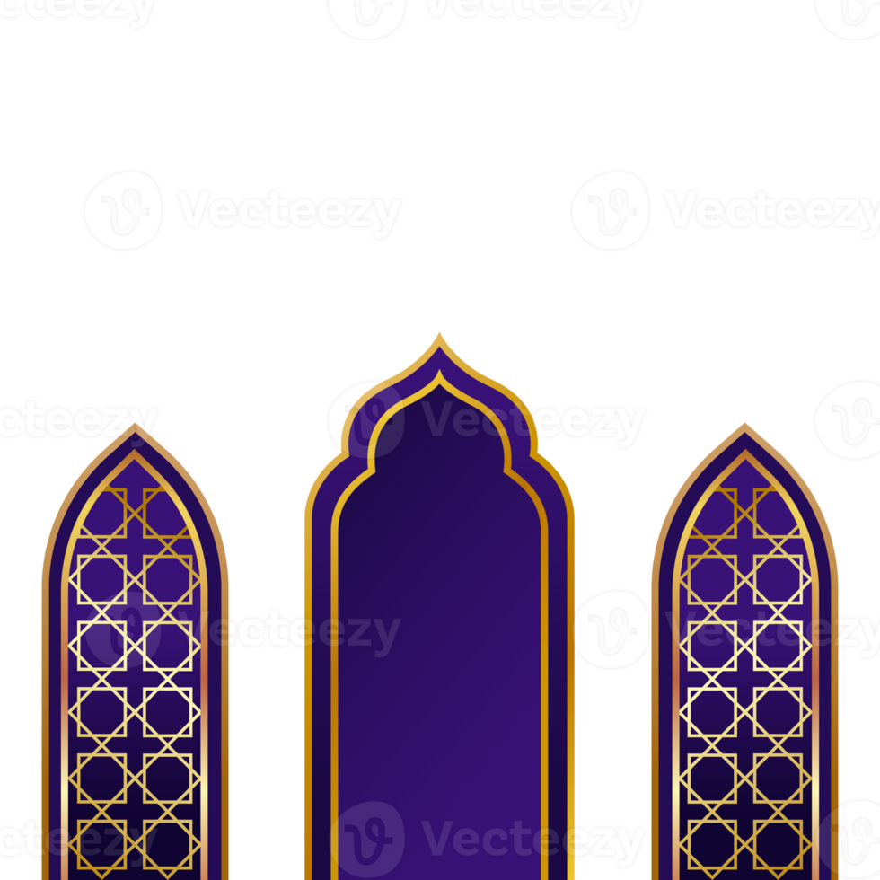 illustration de la mosquée islamique avec décoration lune et étoile png