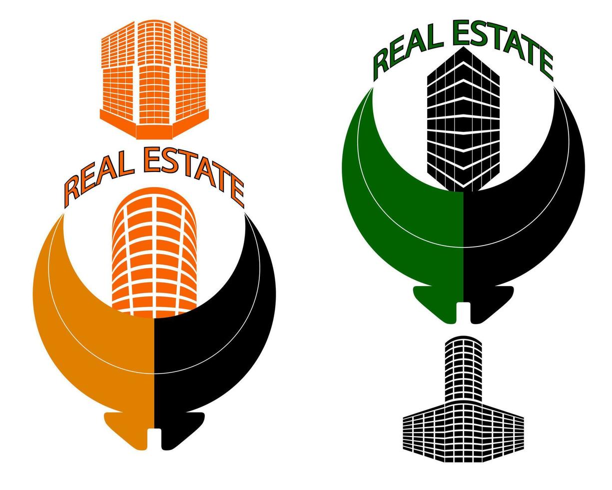 two real estate sign on white background vector