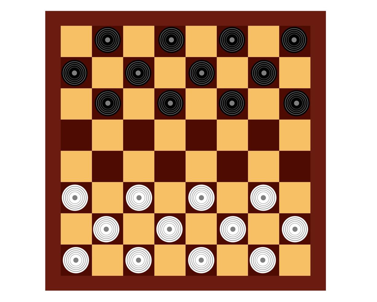 checkers on a board on a white background vector