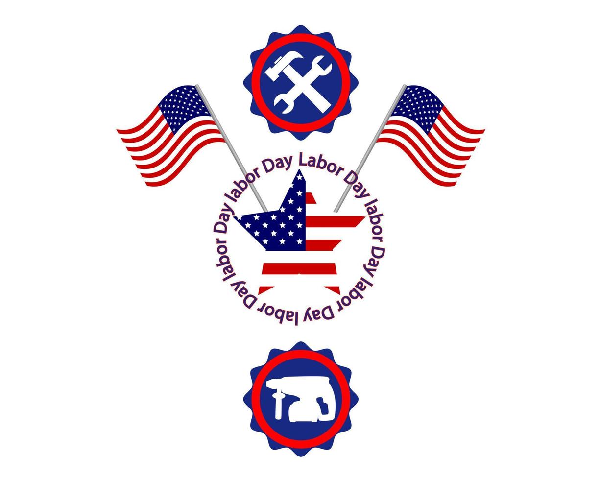 Labor Day holiday in America on a white background vector