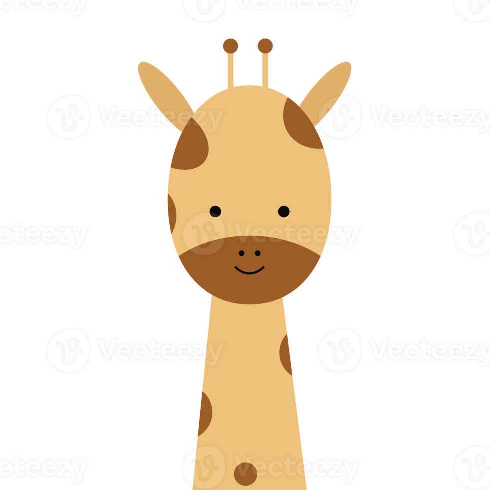 flaches design der niedlichen giraffe. tierischer Charakter png