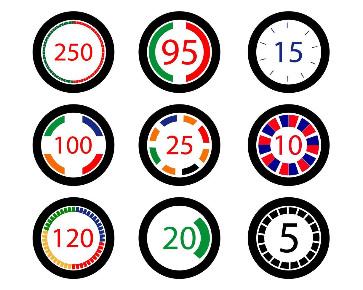 numbers in circles on a white background vector