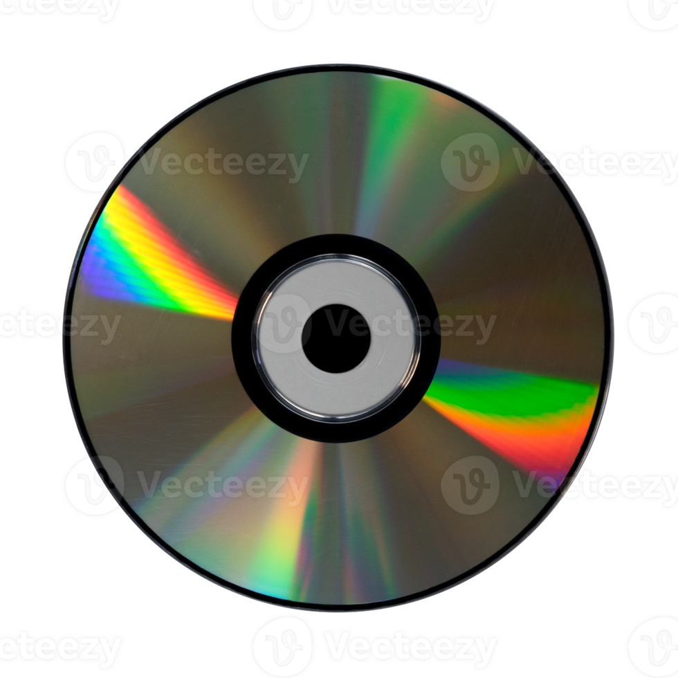 cassette discs with sparkling rainbow refrections for design elements png