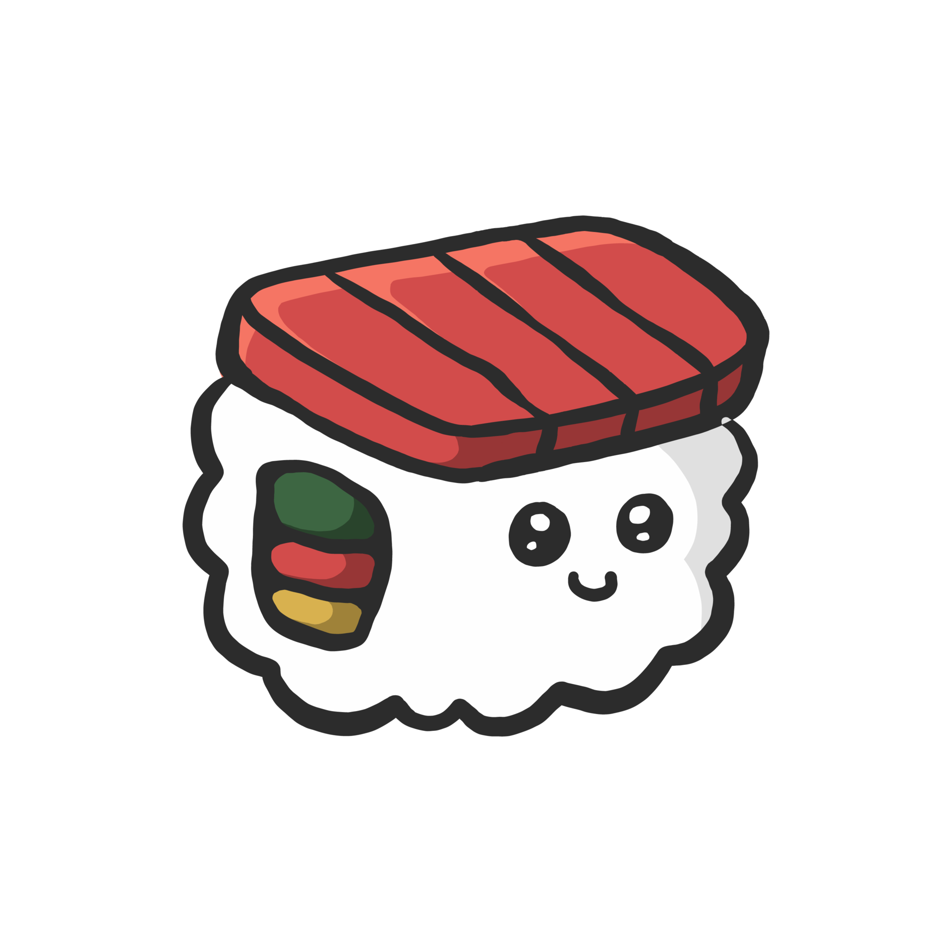 cute food character. funny sushi traditional Japanese food in ...