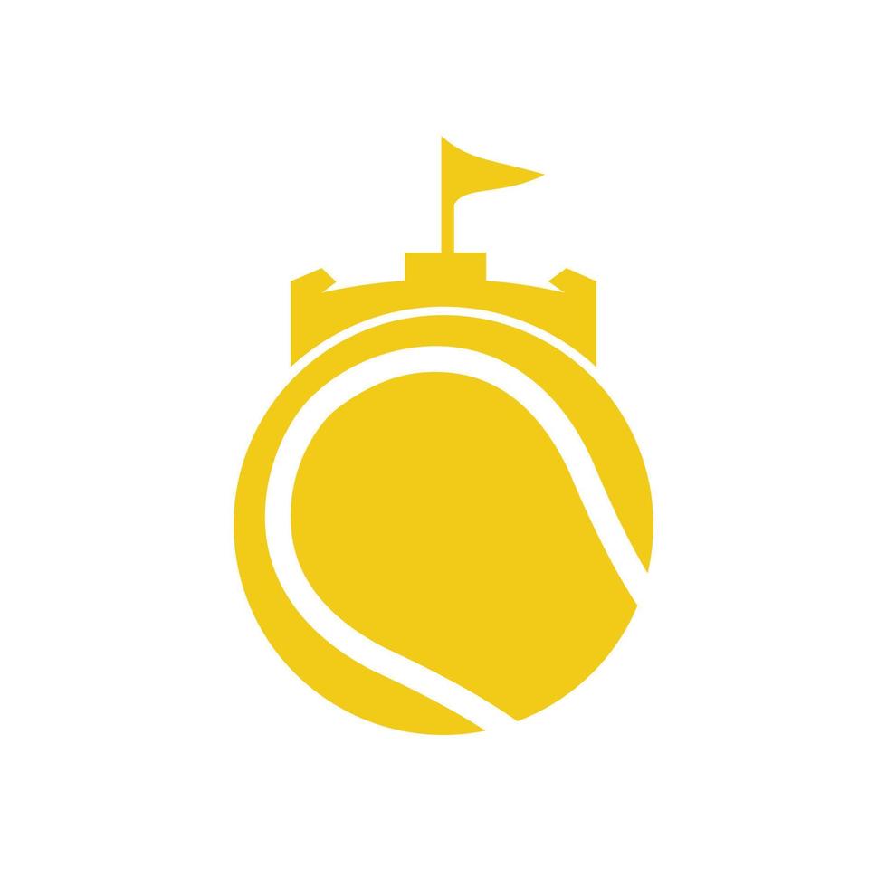diseño del logotipo vectorial del fuerte de tenis. vector