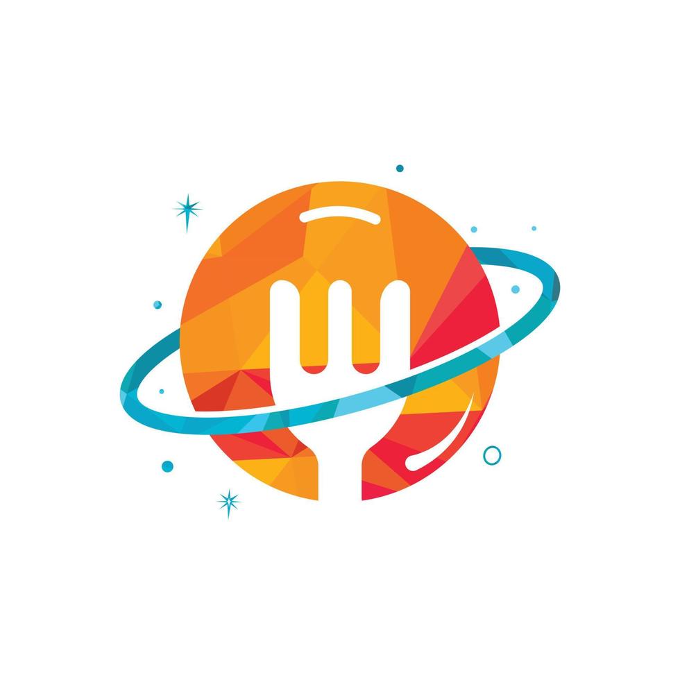 Food planet vector logo design template.