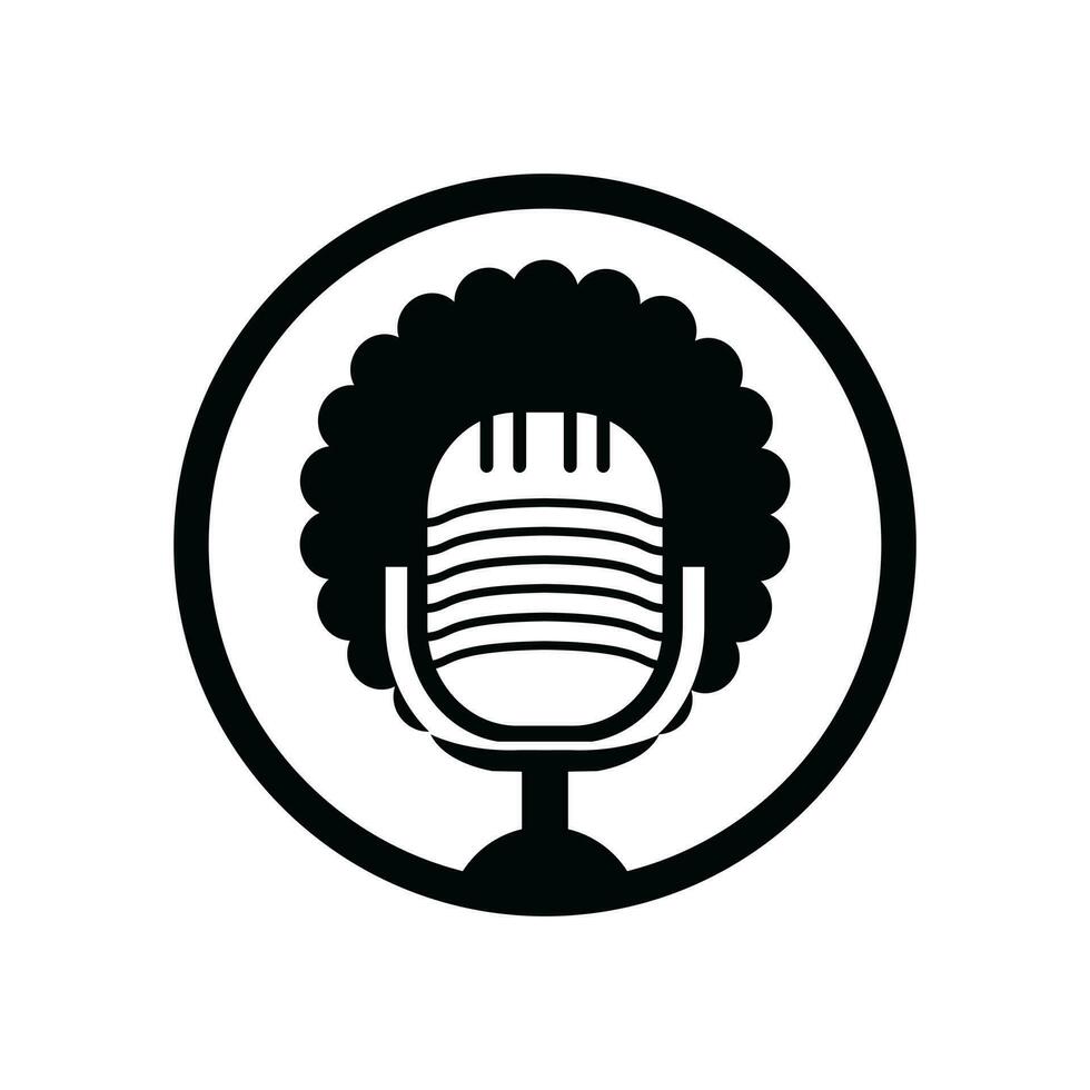 Black people vector podcast logo design.