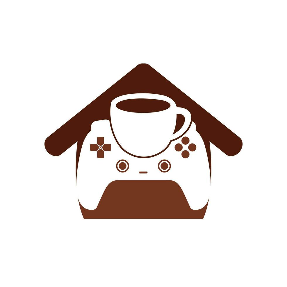 Gamer cafe vector logo design template.