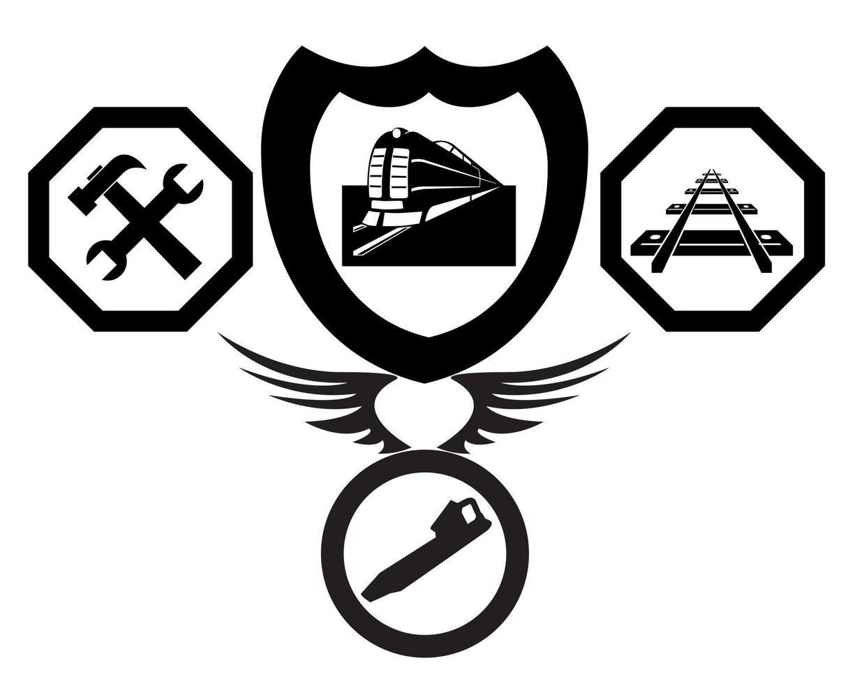 logotipo ferroviario sobre un fondo blanco vector