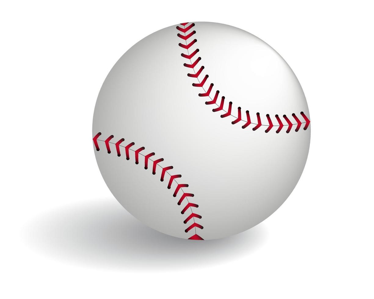 pelota de béisbol con sombra sobre fondo blanco vector