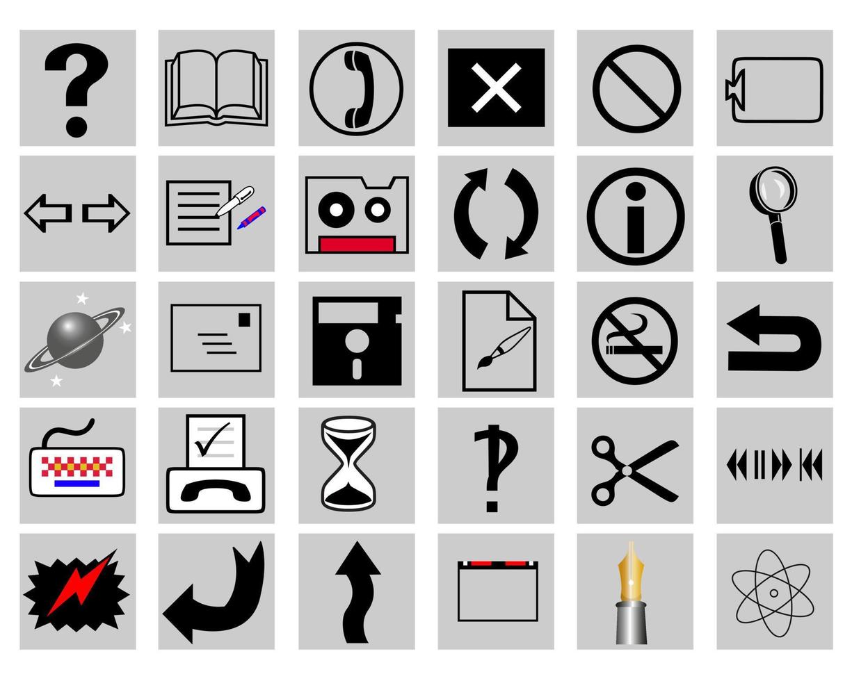 different signs on white background vector