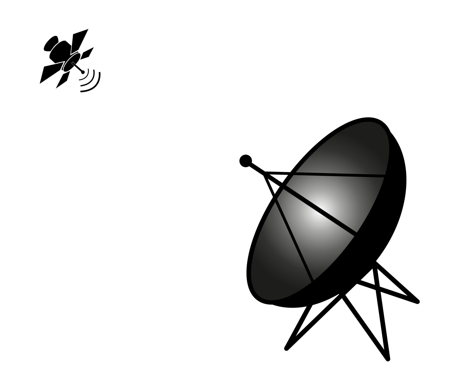 satellite dish and satellite on a white background 10948574 Vector Art