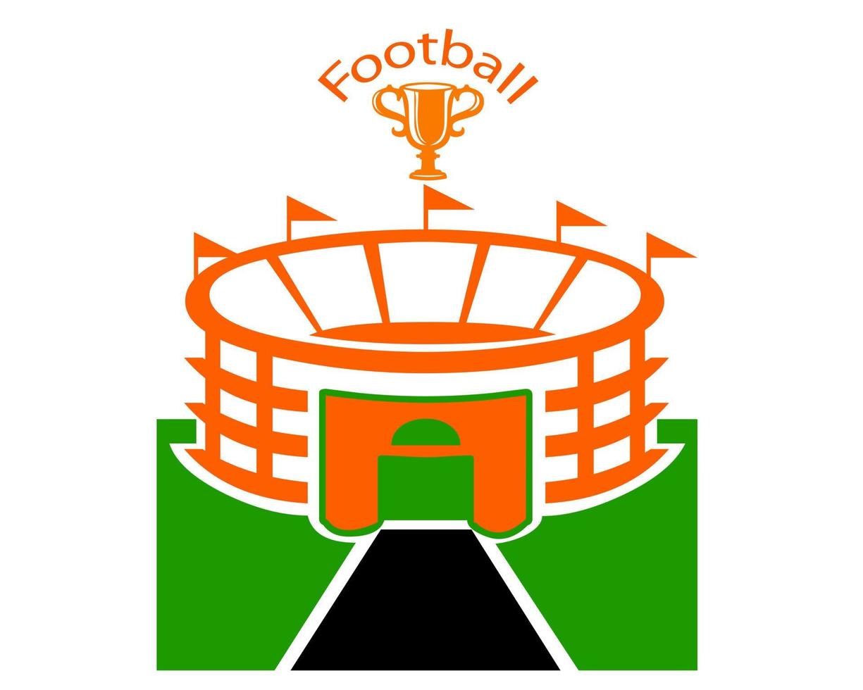 Stadium for the game of football on a white background vector