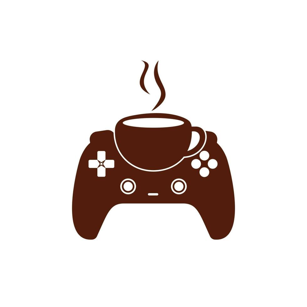 Gamer cafe vector logo design template.