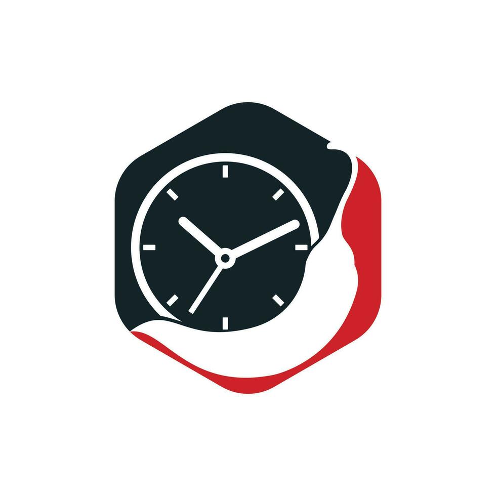 plantilla de diseño de logotipo de vector de tiempo picante. chile con diseño de vector de icono de reloj