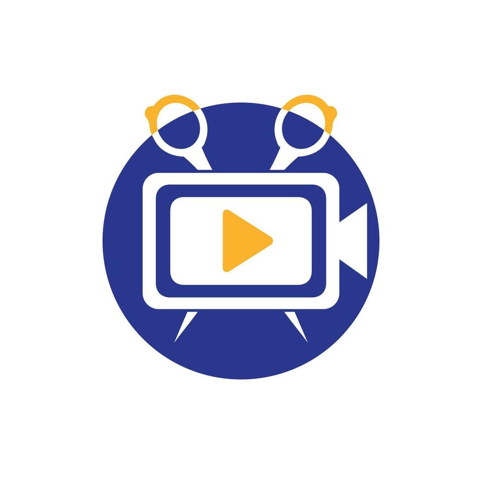 Movie film editor vector logo design. Video editing logo concept.