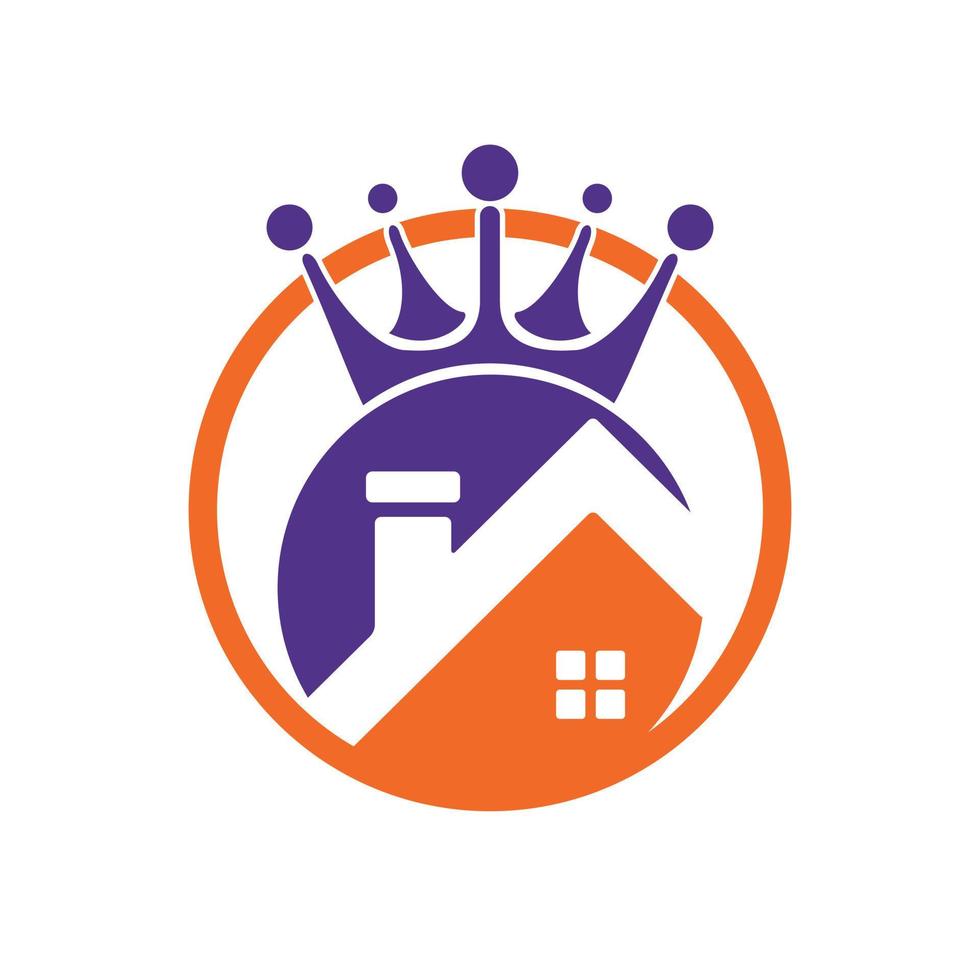 diseño del logotipo del vector del rey del hogar.