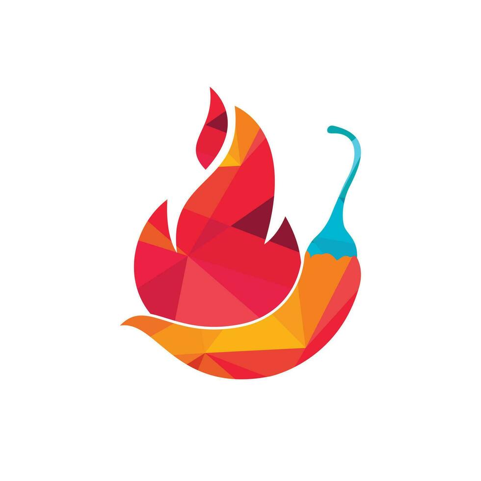 concepto de diseño de logotipo de vector de chile caliente. símbolo del logotipo de chili de fuego, icono del símbolo de la comida de especias.