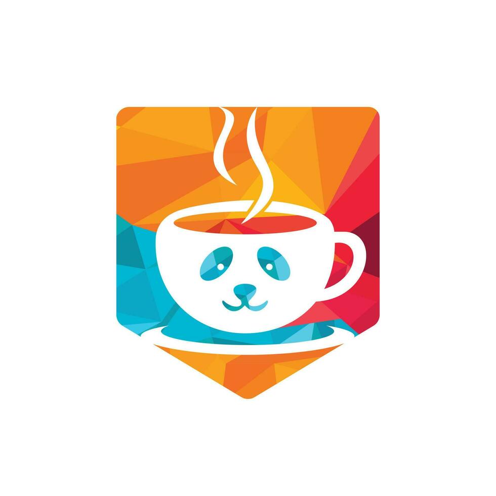 plantilla de diseño de logotipo de vector de café panda. concepto de logotipo de cafetería o restaurante.