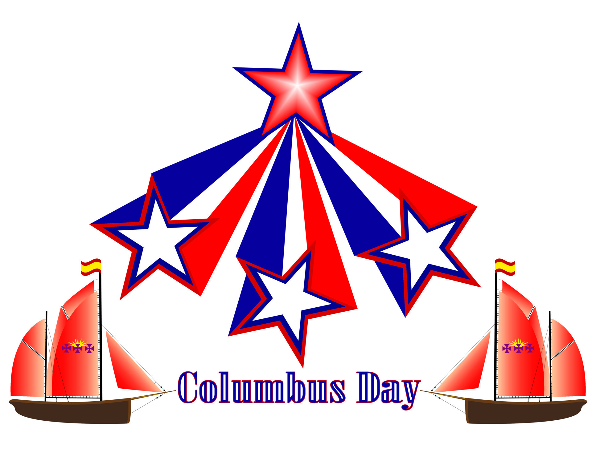 Columbus Day holiday in America on a white background 10948728 Vector