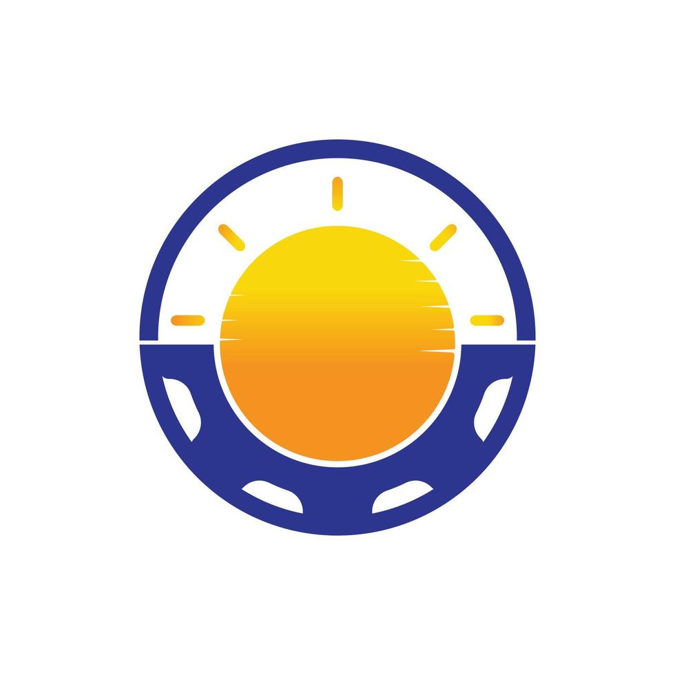 Sun gear vector logo design. Solar panel technology logo concept.