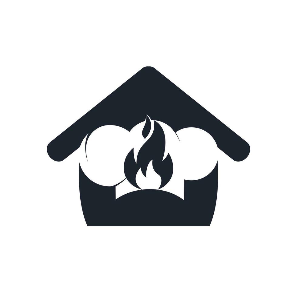plantilla de diseño de logotipo de vector de sombrero de chef caliente. sombrero de chef y logotipo de icono de fuego.