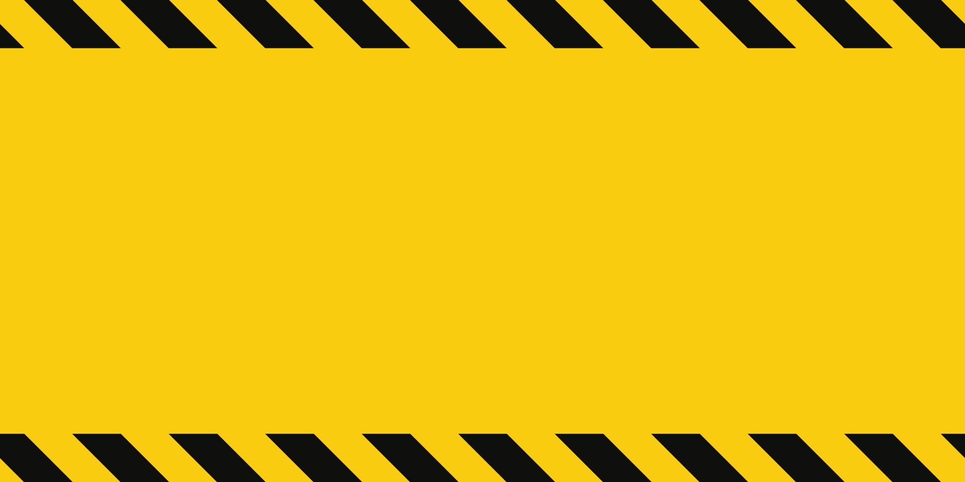 Warning seamless border with yellow and black diagonal stripes. Rectangle warn frame. Yellow and black caution tape border. Vector illustration on light background