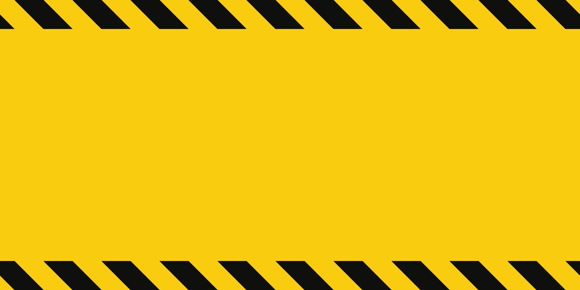 Warning seamless border with yellow and black diagonal stripes. Rectangle warn frame. Yellow and black caution tape border. Vector illustration on light background