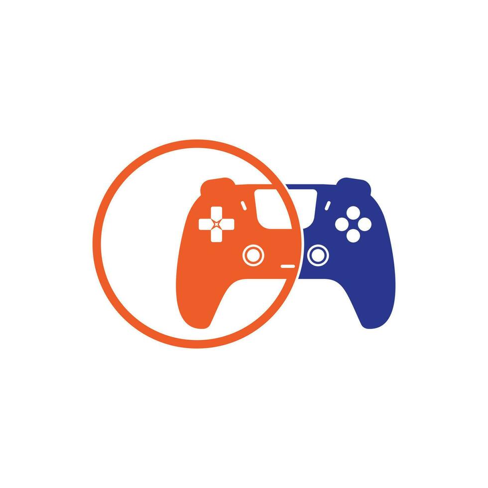 Game console vector logo design. Video games stick logo design template.