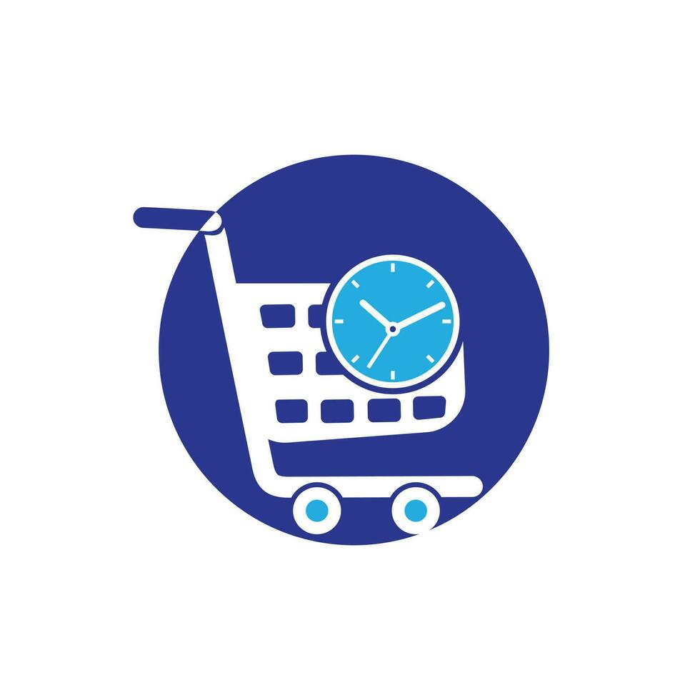 Shopping time vector logo design template.