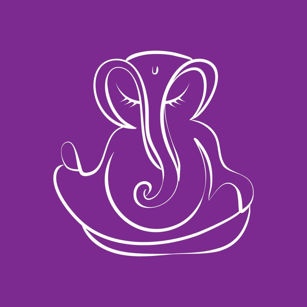 dibujar líneas de boceto abstractas que forman ganesha vector